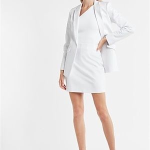 Express High Waisted Straight Mini Skirt, White, XS